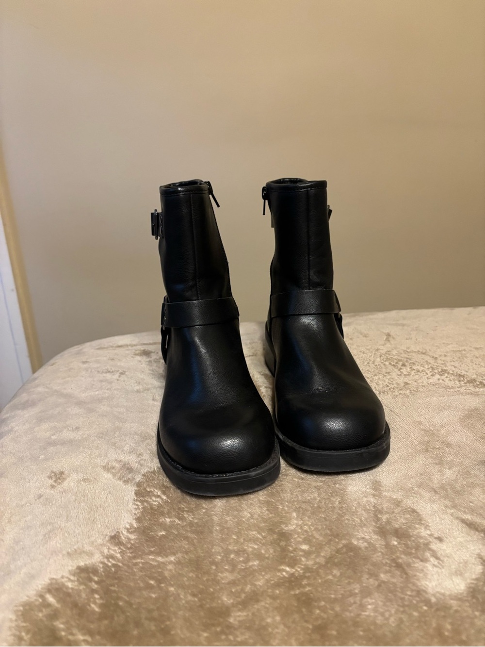 SOLD - Black Leather Harness Ankle Boots - Women - Picture 3 of 4